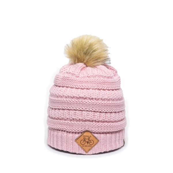 Ladies Cable Knit Faux Fur Pom Thumbnail